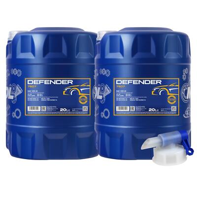 40L MANNOL Defender 10W-40 API SL/CF Öl Motoröl MN7507-20 inkl. Auslaufhahn
