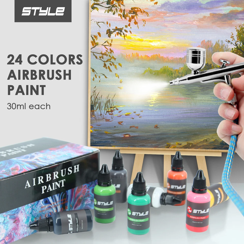 Conjunto de pintura acrílica faça você mesmo pintura aerógrafo 16/24/48 cores para pintores modelos  - Imagem 4 de 4