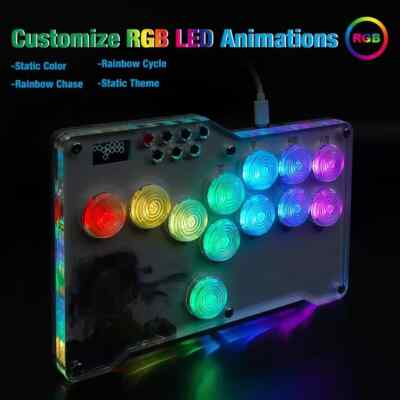 その他 HITBOX Arcade Controller Mini Hitbox Arcade Joystick Fight Stick Controller Purple RP2040
