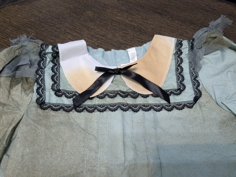 Creepy Girl Halloween Costume size XL 14/16 Dress, Socks, Tattoos