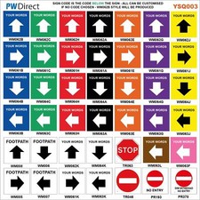 SIGN STOP NO ENTRY WAYMARKERS CHOICE WORDS ARROW CUSTOM YSQ003 TEXT POST GUIDE