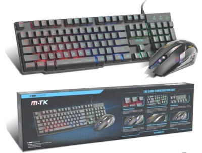 Tastatur und Maus Hinterleuchtet Gaming Verkabelt M. TK Modell GT947 Layout Ita