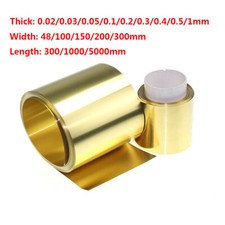 0.02/0.03/0.05/0.1-1mm Brass Metal Sheet Foil Plate Strip 48-300mm Width 100cm