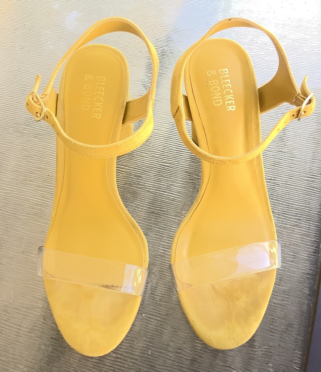 Women’s Shoes Bleecker Bond Yellow Ankle Strap Round Heels Stelitto Size  M