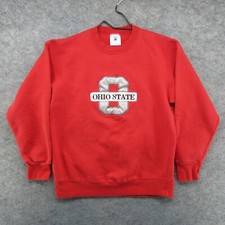 VTG Ohio State Buckeyes Sweatshirt Mens Large Red OSU Delta Made in USA 90s