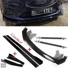 Front Rear Bumper Lip Spoiler+Body Kit Splitter Side Skirt For Mazda 3 6