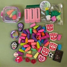 Mixed lot Erasers Pencil rectangle characters kids school art supplies fun gift