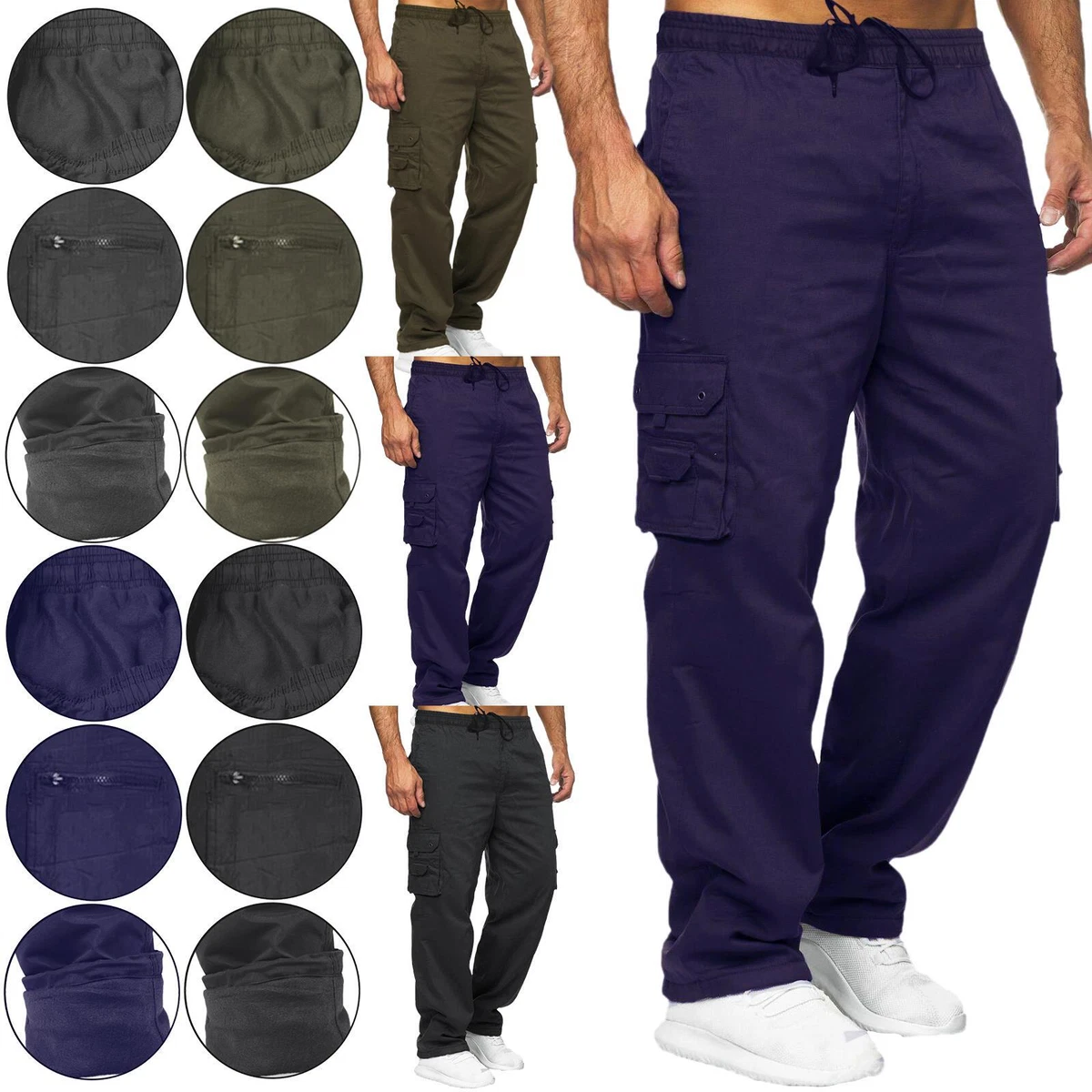 Mens lined cargo trousers sale