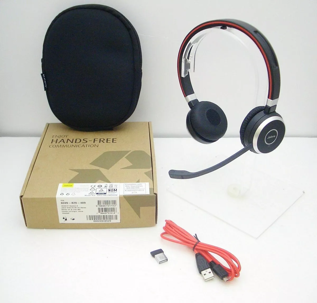 Jabra EVOLVE 65 UC Stereo Bluetooth USB PC Headset with Link 370