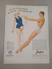 VTG 1938 Original Magazine Ad JANTZEN Swimsuits Skip The Flattery Darling