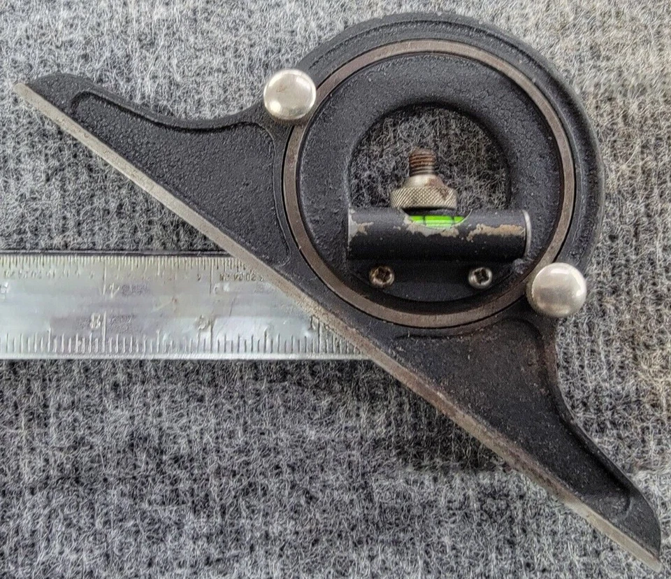 Transportador cuadrado, regla y buscador central combinación de maquinista Brown & Sharpe Foto 2 de 4