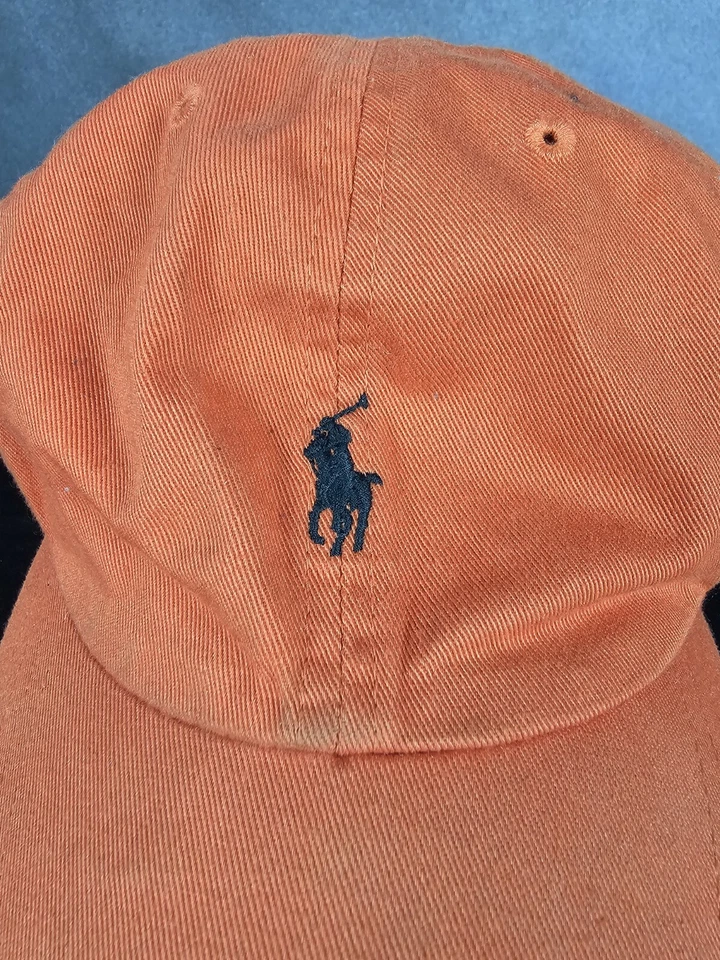 Polo Ralph Lauren Vintage Correa Trasera Sombrero Naranja/Azul Talla Única Para Todos Foto 2 de 4