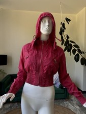 Vintage Juniors Crop Top Red Hooded Jacket