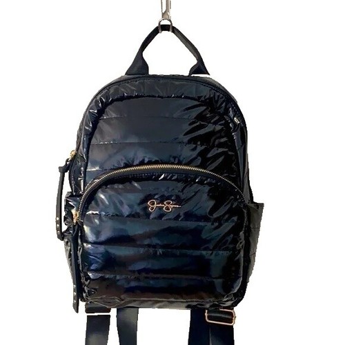 Jessica Simpson Black Faux Leather Backpack with Animal Print Accents Jessica Simpson Black Leather Hobo Shoulder Bag Leopard  main image 4