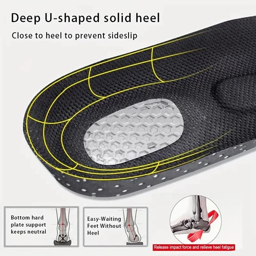 Work Boots Feet Arch Support Orthotic Absorb Shock Gel Massaging Shoe Insoles US - Picture 6 of 22
