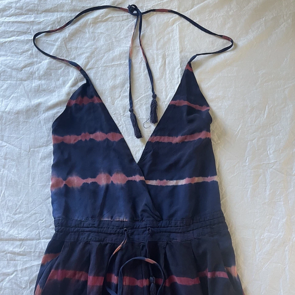 Macacão feminino Olivaceous Tie Dye Halter tamanho pequeno - Imagem 3 de 4