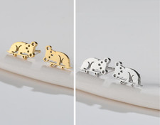 Unisex Punk Titanium Koala Silver/Gold Panda Stud Earrings