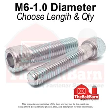 M6-1.0 Class 12.9 Coarse Socket Head Cap Screws Zinc Clear (Choose Length & Qty)