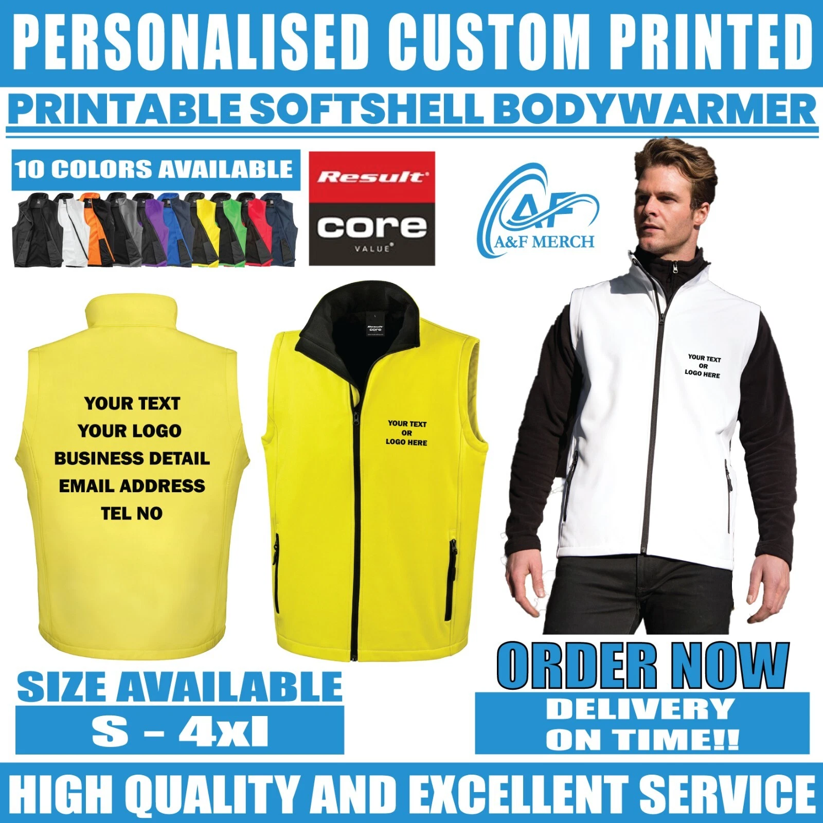 Personalised Printable Result Core Softshell Bodywarmer Repellent Gilet R232M
Opens in a new window