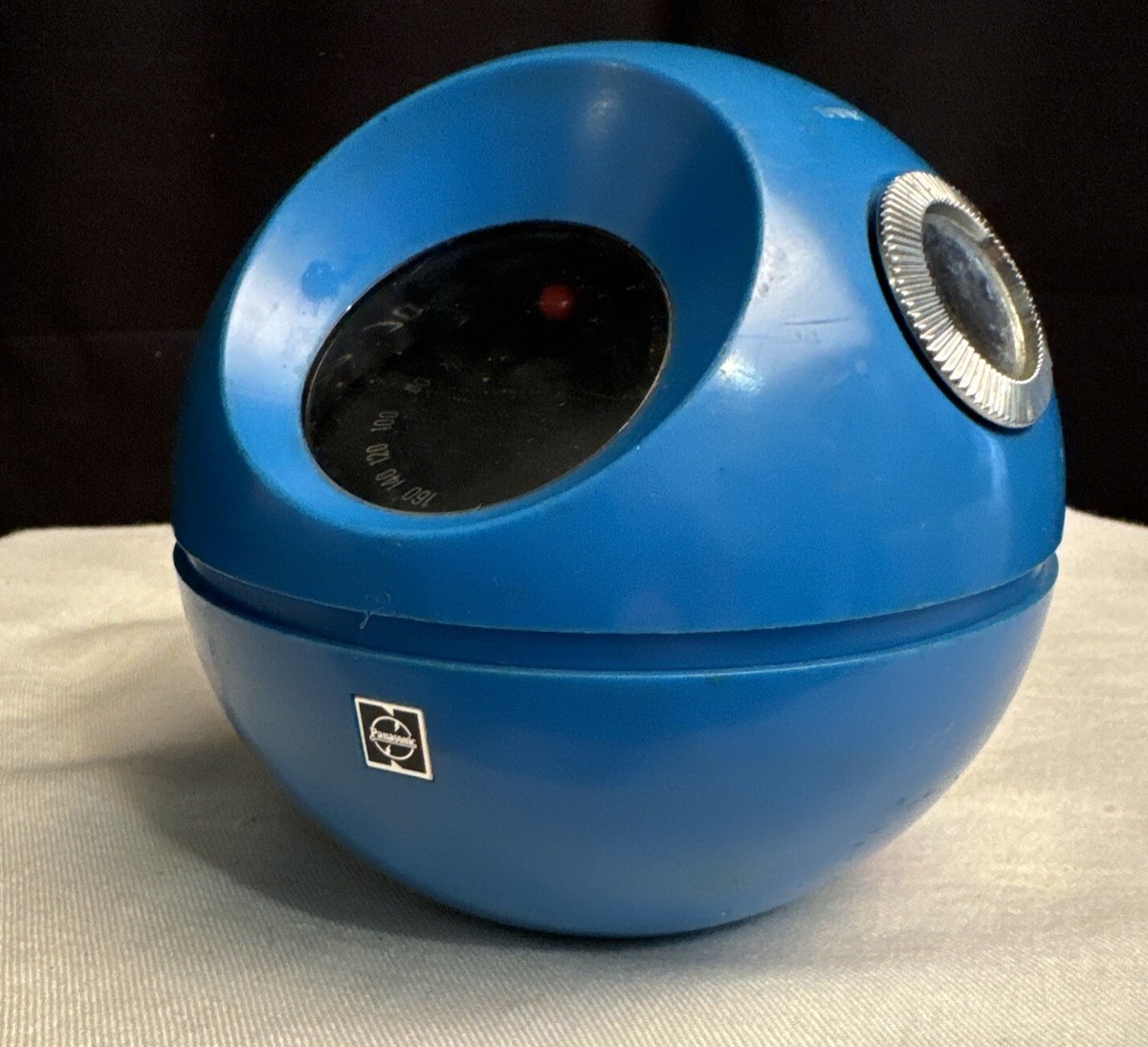 Panasonic Panapet Blue 70's Space Age Ball Radio, FOR PARTS/REPAIR