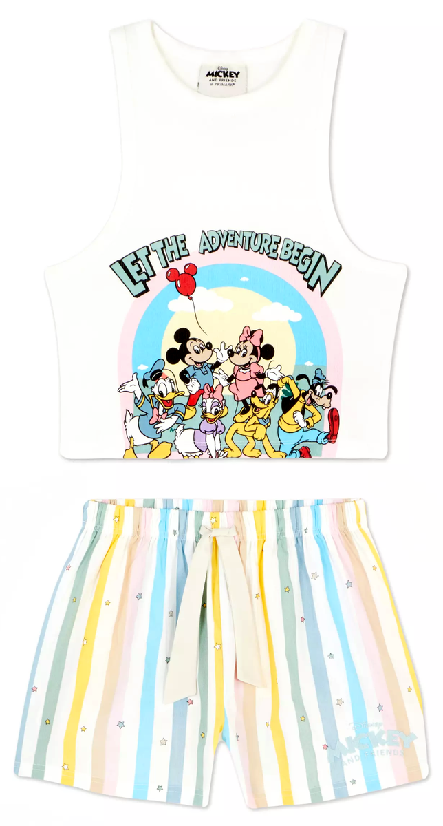 Ladies Pyjamas DISNEY MICKEY FRIENDS Women 10 16 Vest Shorts PJ Set  Primark