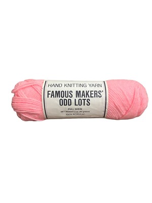 Famous Makers Odd Lots Pull Skein 100% Acrylic Hand Knitting Yarn Pink 3oz