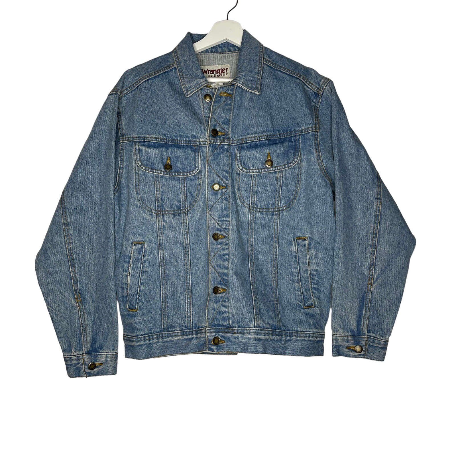 Wrangler denim Jacket Mens Medium blue jean Rugged Wear Trucker cotton RJK30VI-image