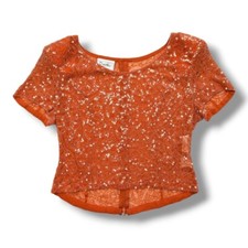 Vintage Dusk by Frank Usher Silk Orange Top Size 12