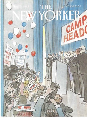 New Yorker Magazine Cover Only November 5 1984 Saxon Election Night Voting