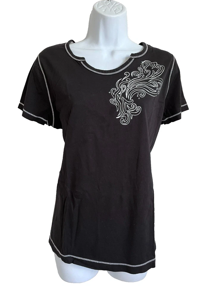 Top tejido 100 % algodón manga corta negro talla XL de SB Active Foto 3 de 4