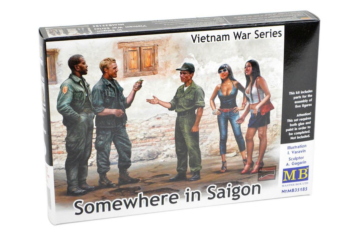 1/35 Master Box Somewhere in Saigon US Soldiers Vietnamese Soldier
