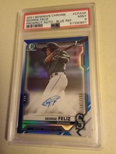 2021 Bowman Chrome George Feliz #101/150 AUTOGRAPH BLUE REFRACTOR #CPAGF PSA 9