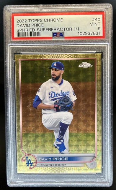 2022 Topps Chrome Sapphire David Price Superfractor #1/1 Dodgers PSA 9