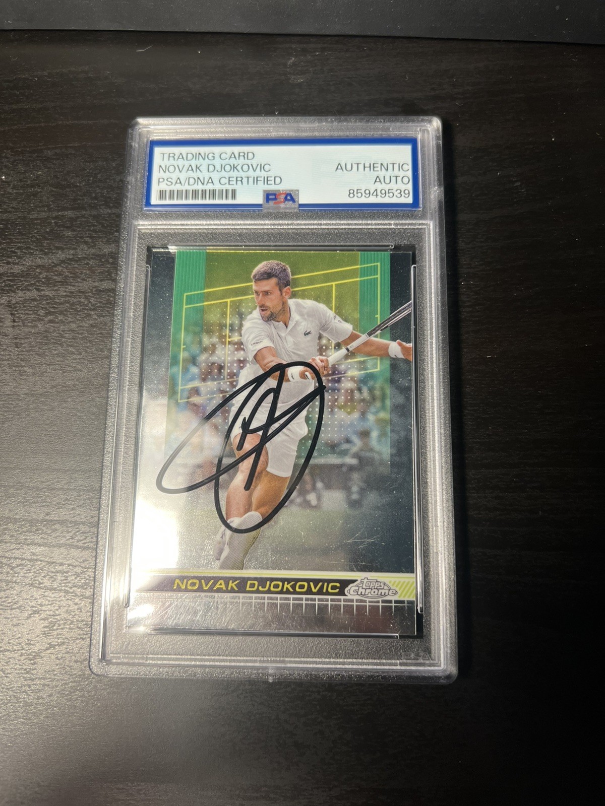 NOVAK DJOKOVIC SIGNED 2024 TOPPS CHROME TENNIS CARD PSA/DNA