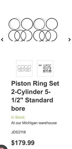Piston rings (102.00mm) engine AR55759 John Deere, (3 rings), [Tarabusi Piston rings (102.00mm) engine AR55759 John Deere, (3 rings), [Tarabusi