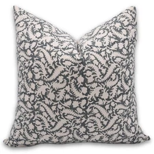 Pillow Covers Duck Canvas Fabric Artistic Handmade Block Print 14x14 Inch Thr...