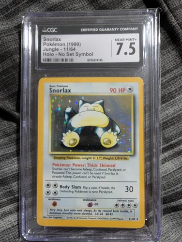 Snorlax (Unlimited) graded CGC 7.5 for sale on eBay