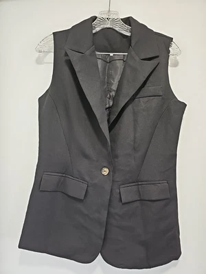 MNG Collection Women's Sleeveless L Classic Double Breasted Casual Suit Vest - Image 1 of 4