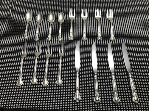 Chantilly by Gorham Sterling Silver 4pc Place Setting for Four, 16 pieces, EUC