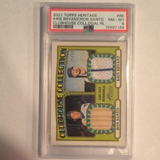 Topps 2021 Heritage Dual Relics Kris Bryant Ron Santo #CDR-RK PSA 8 Serial #/72