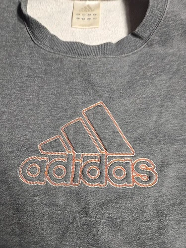 Vintage 90s Adidas Pullover Crewneck Sweatshirt Gray/orange Embroidered Large image 7