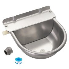 Automatic Horse Waterer Large Livestock Water Bowl 1.35Gal Stainless Steel Tr...