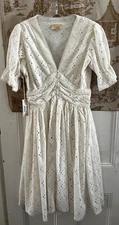 NWOT Anthro Love the Label Abby Eyelet Midi Dress Victorian Wedding Size Small