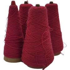 Templon Creslan Acrylic Raspberry S-88953 Knitting Cone Yarn Vintage Lot of 4