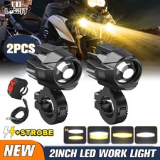 Pair 2 Led Work Lights Driving Fog Strobe Lamp For Motorcycle Offroad Atv Utv