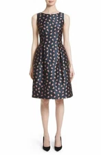 $1590 LELA ROSE Black Tulip Floral Mini Dress - Size 4 - New