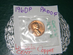 1960 (P) - Proof Lincoln Memorial 1¢ Cent Penny - Large Date - Red !!