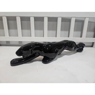 Vtg Mid Century Royal Haeger Crouching Black Panther Ceramic Figure 20'',  #2950