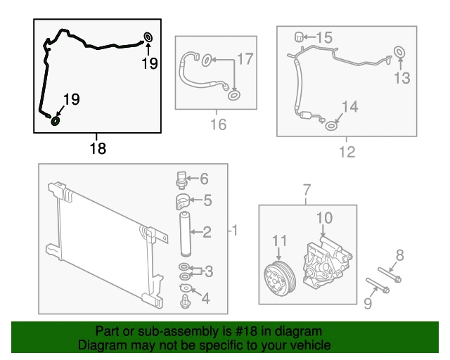 Refrigerador delantero tubo línea líquida CA original Nissan Versa (2012-2019) OE 924401HK0A Foto 2 de 4