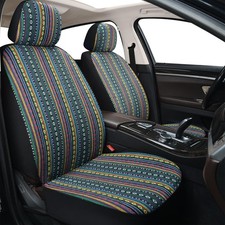 Baja Saddle Blanket Front Car Seat Covers Boho Striped Woven Covers